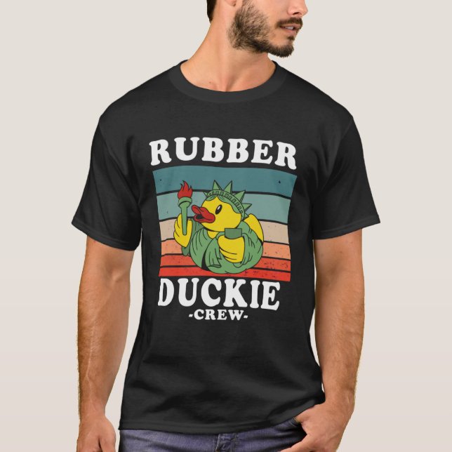 Rubber Duck Yellow Duckie Crew Bath Ducks Duckling T Shirt (Framsida)