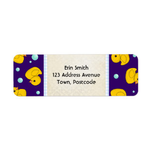 Rubber Duckie-adressetikett Returadress Etikett