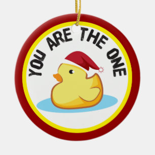 Rubber duckie är du den en julprydnaden julgransprydnad keramik
