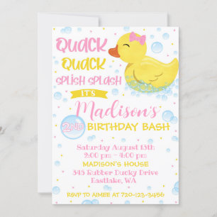 Rubber Duckie Birthday bjudande, Rubber Ducky Inbjudningar