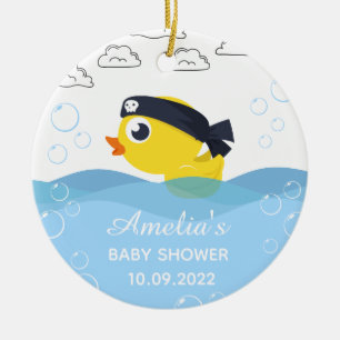 Rubber Duckie Boy's Baby Shower Julgransprydnad Keramik