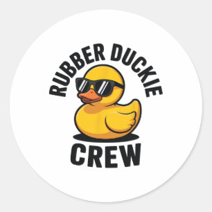 Rubber Duckie Crew Älskar Rubber Duck Dusch Th Runt Klistermärke