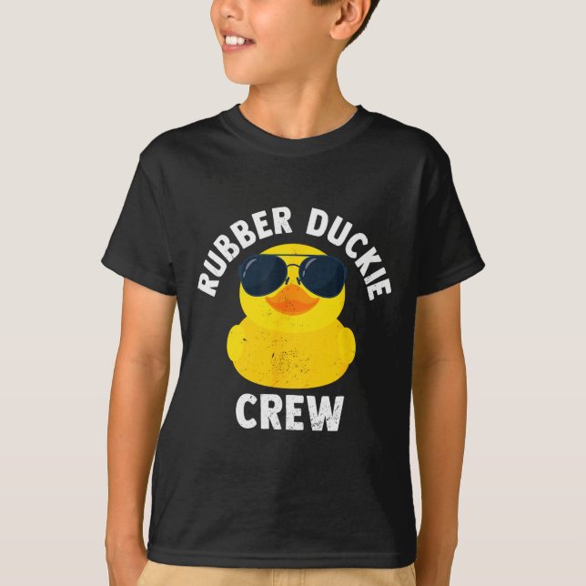 Rubber Duckie Crew Funny Rubber Duck  T Shirt (Framsida)