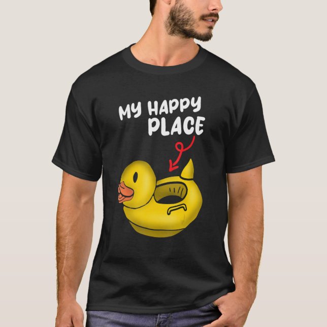 Rubber Ducks My happy place T Shirt (Framsida)