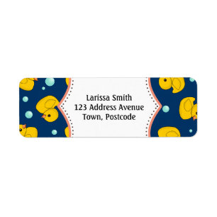 Rubber Ducky adressetikett Returadress Etikett