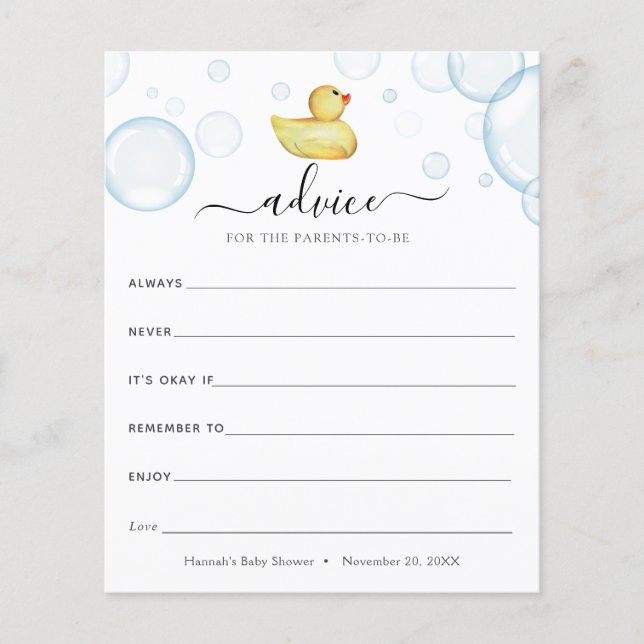 Rubber Ducky Advice for the Parents to be (Framsida)