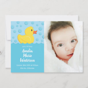 Rubber Ducky Baby Birth Notification Inbjudningar
