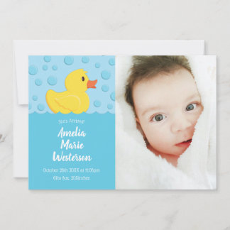 Rubber Ducky Baby Birth Notification Inbjudningar
