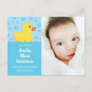 Rubber Ducky Baby Birth Notification Vykort