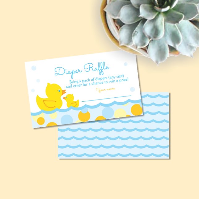 Rubber Ducky Baby Shower Diaper Raffle Biljett Tilläggskort (Skapare uppladdad)