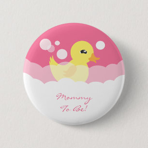 Rubber Ducky baby shower för gullig flicka Knapp