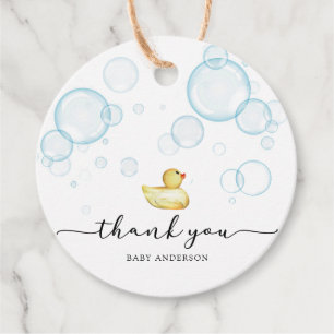 Rubber Ducky Baby Shower Gåvor Etiketter