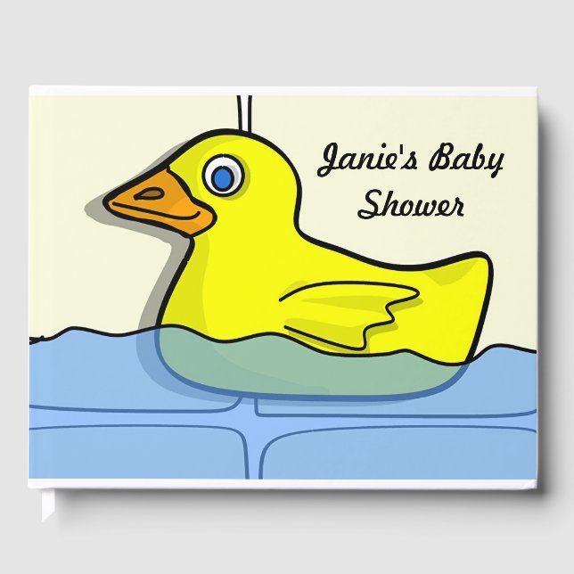 Rubber Ducky Baby Shower Guestbook Gästböcker (Framsida)