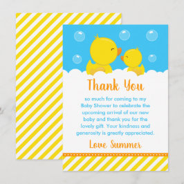Rubber Ducky Baby Shower Gult och Blue Tack Kort
