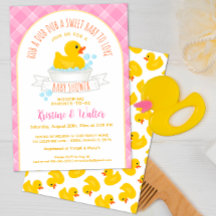 Rubber Ducky Baby Shower-inbjudan med Dub-A-Dub