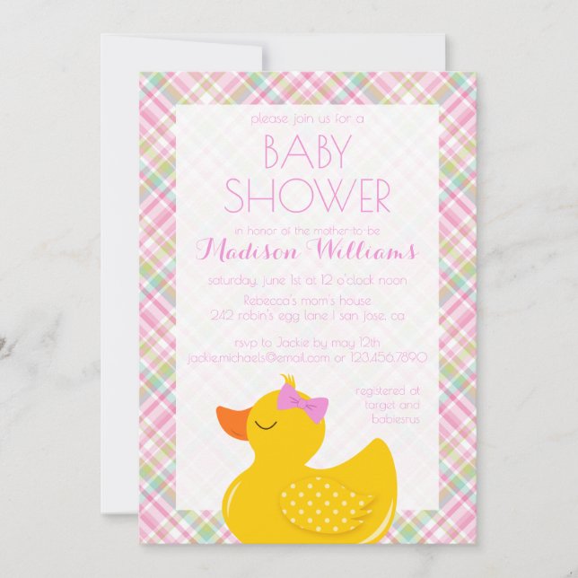 Rubber Ducky Baby Shower Inbjudningar (Framsida)