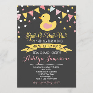 Rubber Ducky Baby Shower INVitation Inbjudningar