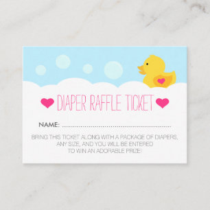 Rubber Ducky Baby Shower Raffle Biljett Tilläggskort