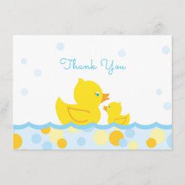 Rubber Ducky Baby Shower Tack blue och gult Kort