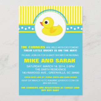 Rubber Ducky baby showerinbjudan för pojke lite Inbjudningar