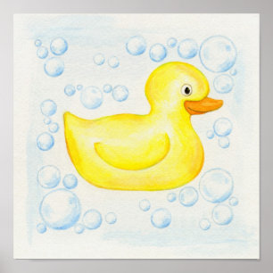 Rubber Ducky badrumskonst Poster