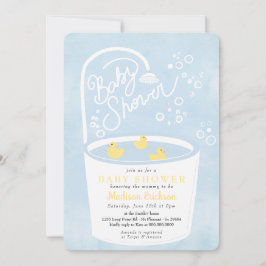 Rubber Ducky Bathtub Splish Stänk Baby Shower Inbjudningar