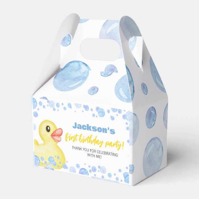 Rubber Ducky Birthday Favor Box Presentaskar (Framsidan Sidan)