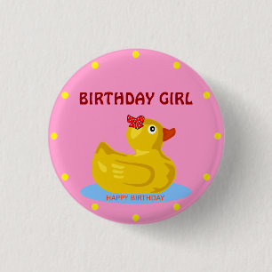 Rubber Ducky "Birthday Girl" Knapp