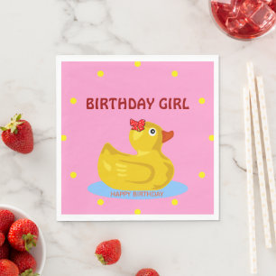 Rubber Ducky Birthday Girl Pappersservett