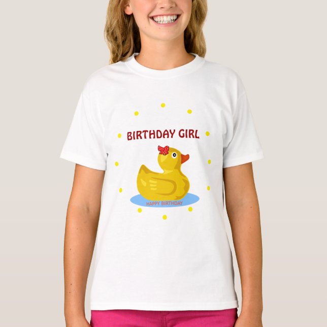 Rubber Ducky "Birthday Girl" T Shirt (Framsida)