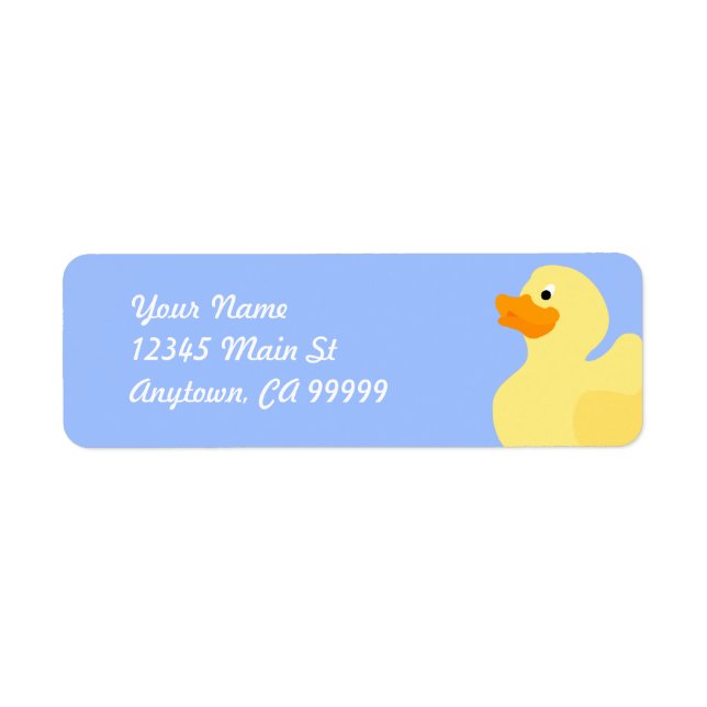 Rubber Ducky Blue-etikett Returadress Etikett (Framsidan)