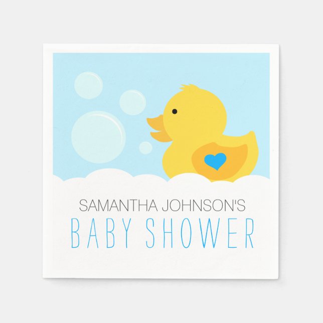 Rubber Ducky Bubble Bath Boy Shower Pappersservett (Framsidan)