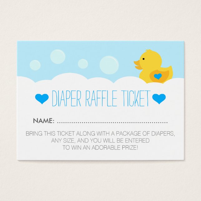 Rubber Ducky Bubble Bath Boy Shower Visitkort (Framsidan)