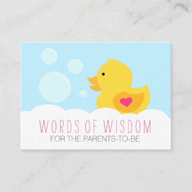 Rubber Ducky Bubble Bath Girl Shower Advice Rådkort (Framsida)
