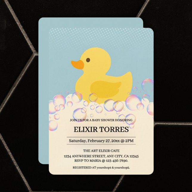 Rubber Ducky Bubbles Baby Shower Inbjudningar (Skapare uppladdad)