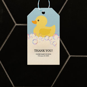 Rubber Ducky Bubbles Baby Shower Presentetikett