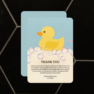 Rubber Ducky Bubbles Baby Shower Tack Kort