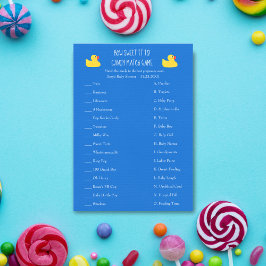 Rubber Ducky Candy Match Game Baby Shower Inbjudningar