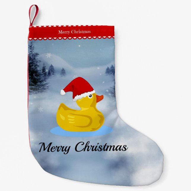 Rubber Ducky Christmas Greetings Liten Julstrumpa (Framsidan)