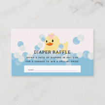 Rubber Ducky Flicka Rosa Diaper Raffle Biljett