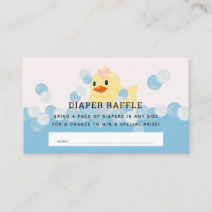 Rubber Ducky Flicka Rosa Diaper Raffle Biljett Tilläggskort