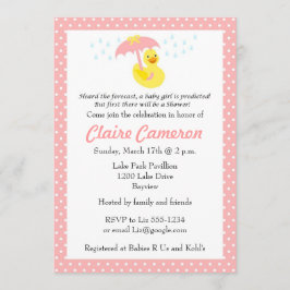 Rubber Ducky Flicka Shower inbjudan - anpassa