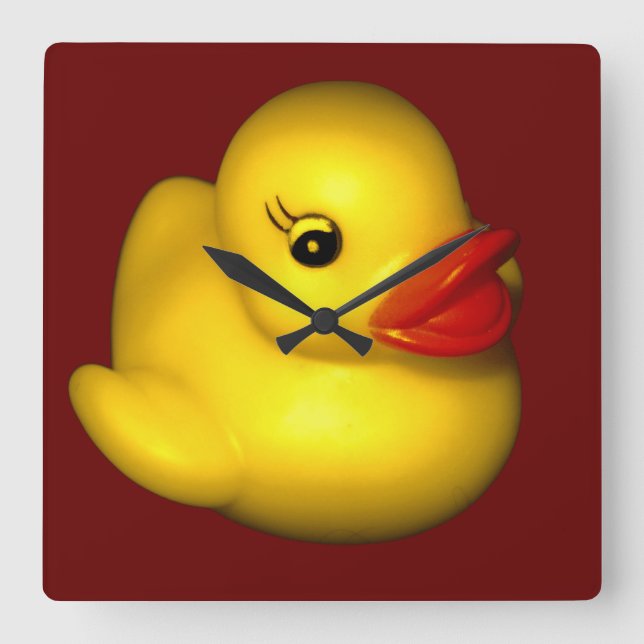 Rubber Ducky Fyrkantig Klocka (Framsida)