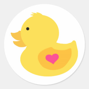 Rubber Ducky Girl Baby Shower Runt Klistermärke