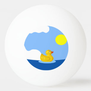 Rubber Ducky Goes för en Simma Pingisboll