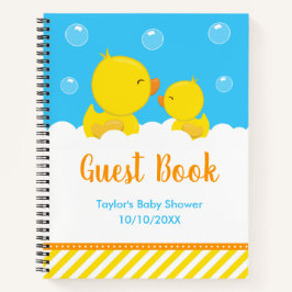 Rubber Ducky Gult Blue Baby Shower Guest Bok