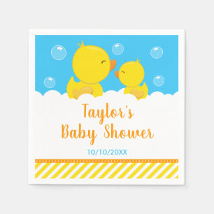 Rubber Ducky Gult och Blue Baby Shower Pappersservett