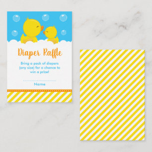 Rubber Ducky Gult och Blue Diaper Raffle Tilläggskort