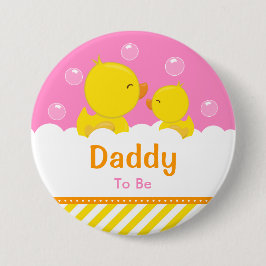 Rubber Ducky Gult och Rosa pappa att bli Knapp