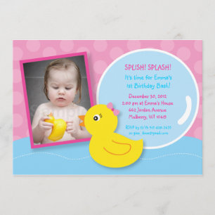 Rubber Ducky inbjudningar för födelsedag för